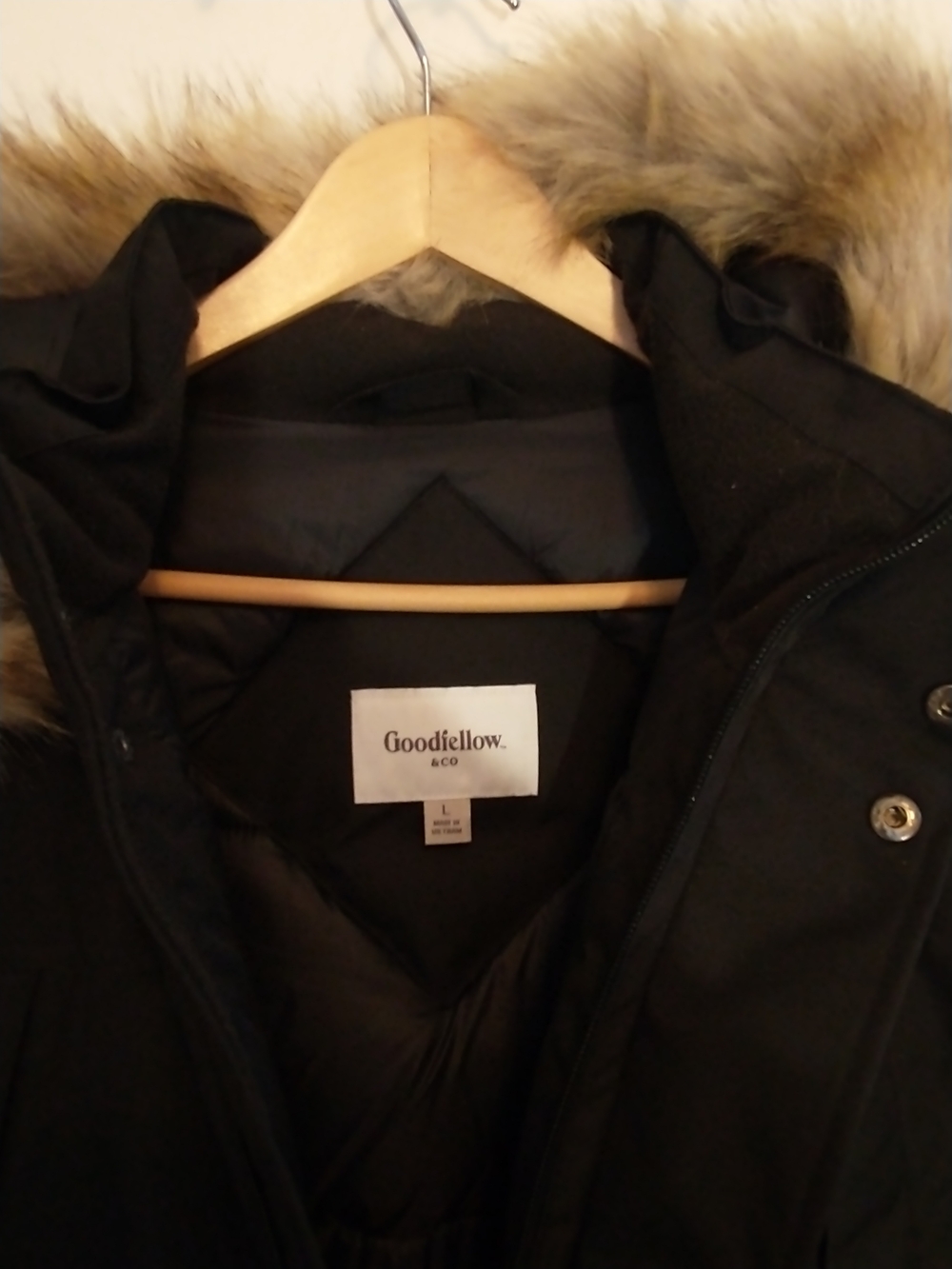 Goodfellow & Co Selby Black Arctic Parka with Faux-Fur Trimmed Hood Mens L - Picture 5 of 14